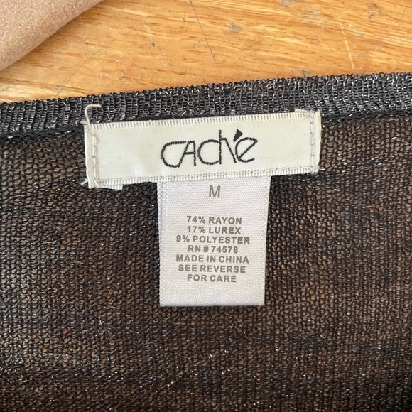 Cache’ metallic black cardigan - Picture 2 of 4